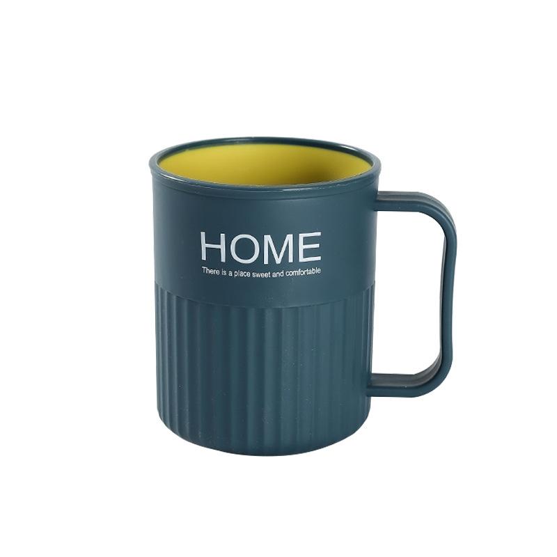 Two-color mouthwash cup household brushing cup washing cup couple simple toothbrush cup hit color ribbon handle tooth cylinder