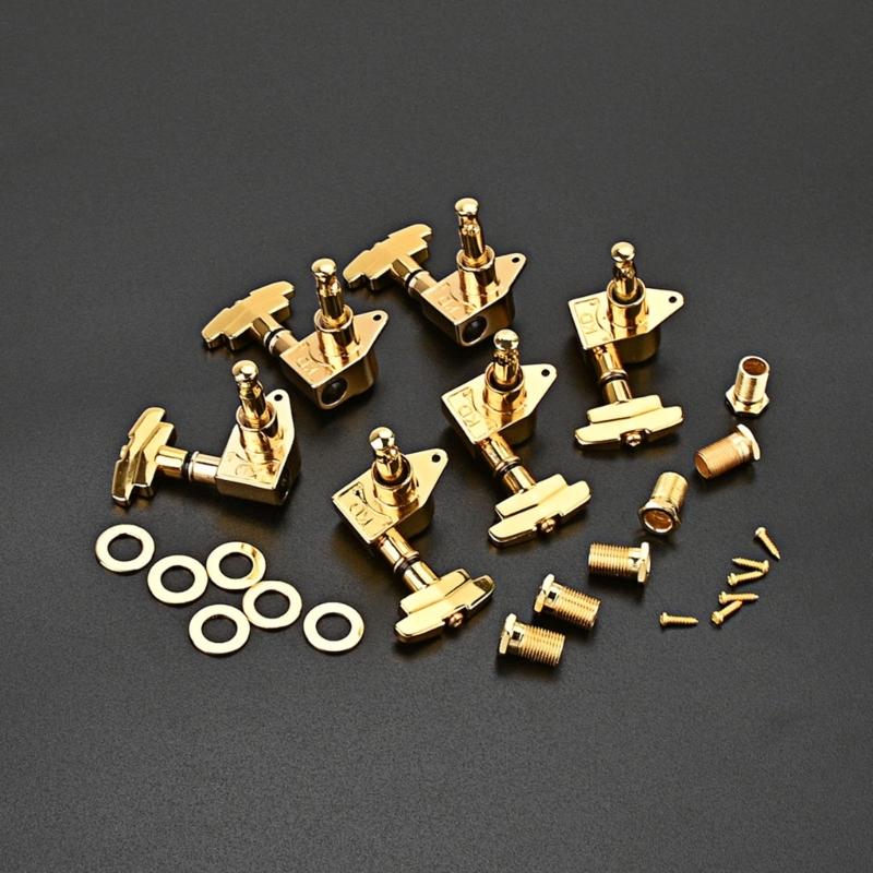 6Pcs Guitar Tuning Pegs 3R3L Tuner Machine Heads 1:21 Sealed Art Decor Rotomatic Tuners Head Replacement with 3 Colors