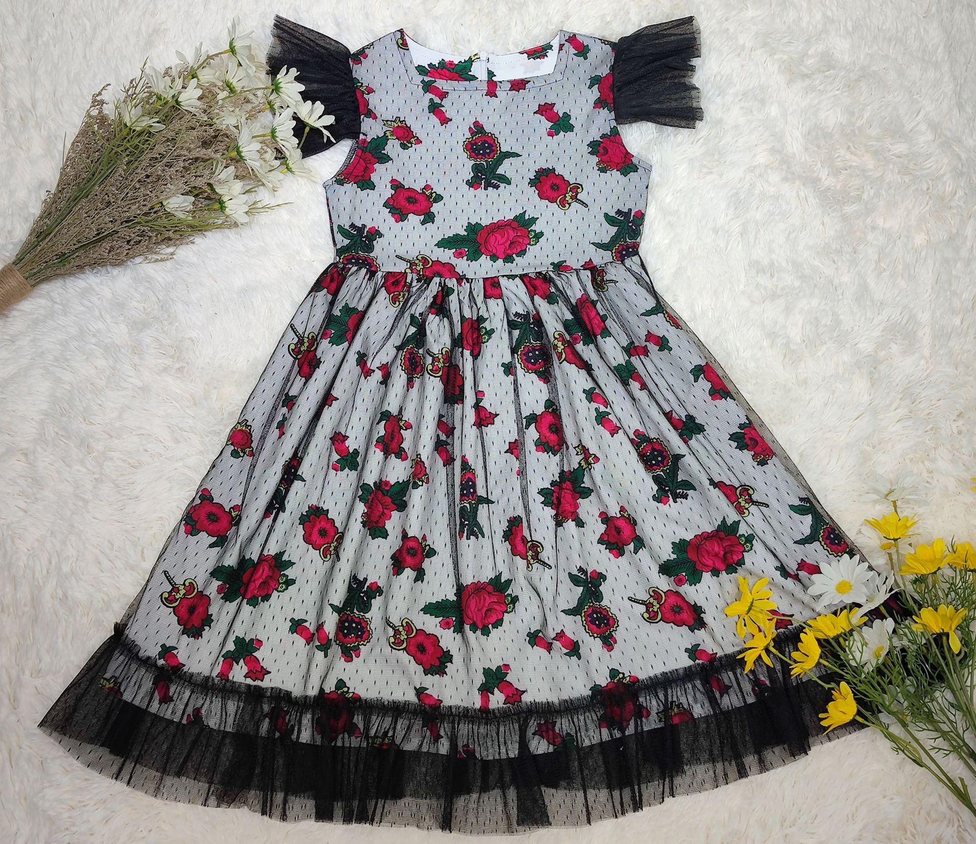 

Платье для девочек без рукавов с сетчатой вставкой и принтом, модное мусульманское платье 16 белый