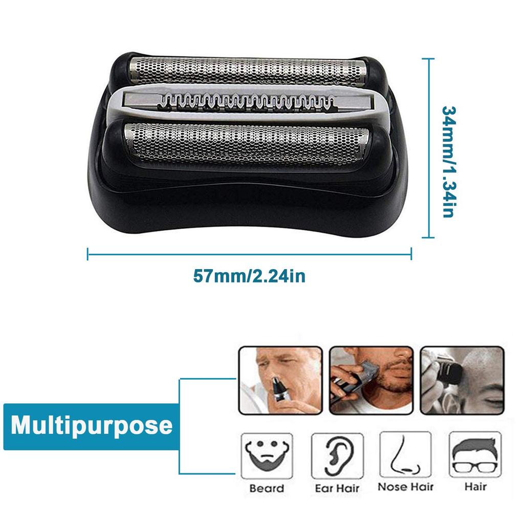 32B Shaver Foil Replacement and Cutter for Compatible with Braun Series 3, Shaver Razor Blade Cassette Head Compatible with Braun 320 330 340 350CC
