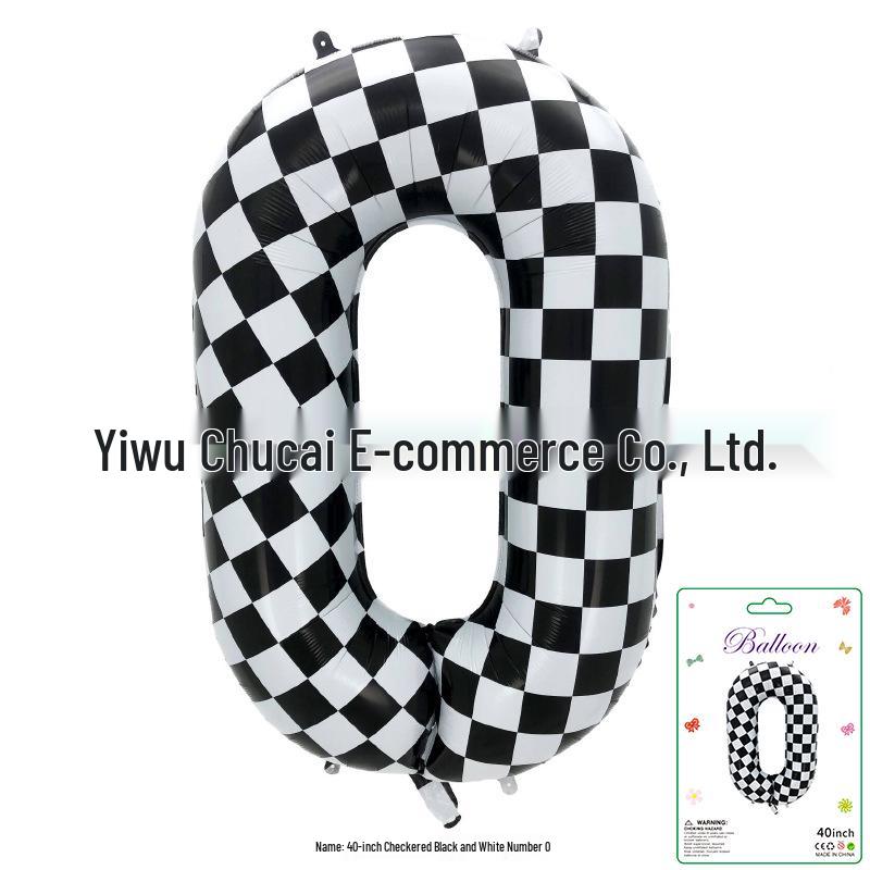 Décoration Bandeau Rayé à Carreaux Vache Dégradé 40" - Grand Chiffre pour Scène de Fête d'Anniversaire de Bébé