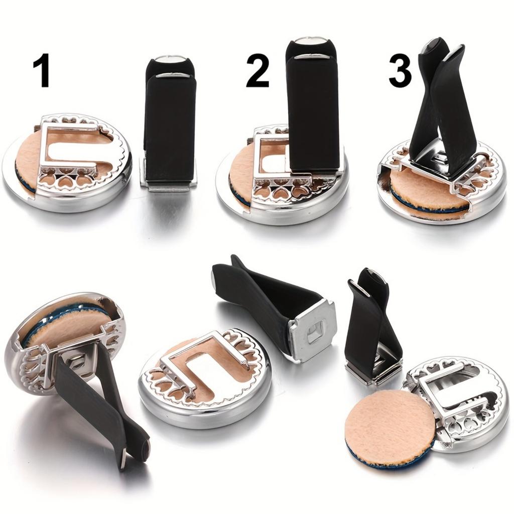 1pc Car Aromatherapy Diffuser Locket Car Clip Perfume Essential Oil Diffuser Car Vent Clip Air Freshener Purifier With 10pcs Mixed Pads