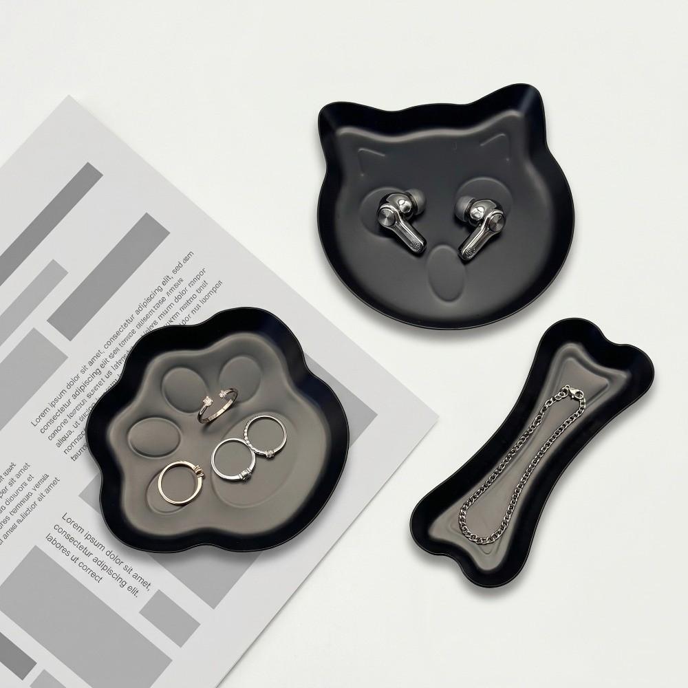 3pcs Earphone Key Organizer Kitten Jewelry Tray Jewelry Storage Plate  for Rings and Earrings