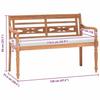 VidaXL Banc Batavia avec coussins 120 cm Teck