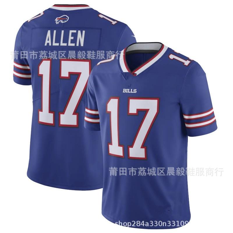 Camiseta de Fútbol Americano NFL Buffalo Bills Bordada Uniforme de Equipo para Hombre Mezcla de Algodón Ropa Deportiva Otoño Invierno
