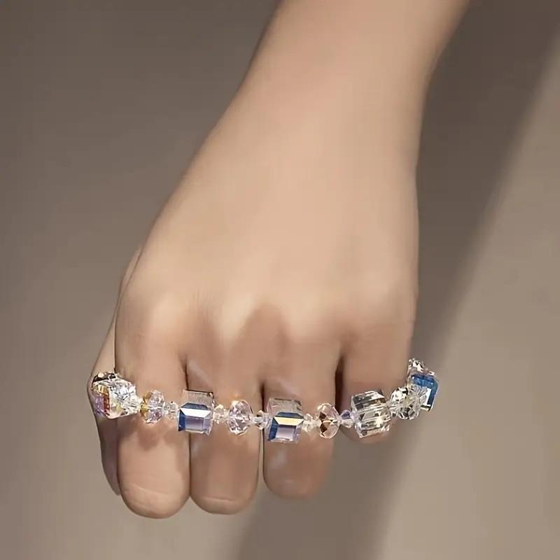 Ensemble Collier et Boucles d'Oreilles Cristal Géométrique Couleur Aurore Pour la Mode Féminine