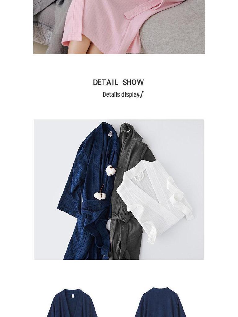 Unisex Long Sleeve Bathrobe - Spring/Autumn Solid Color