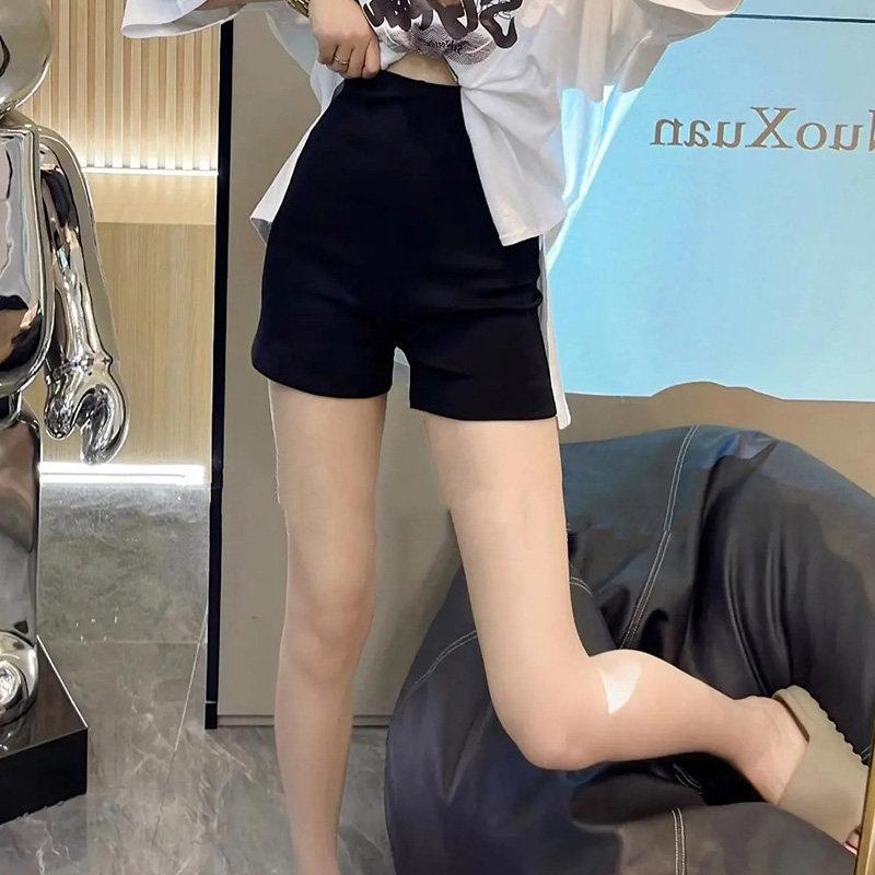 

Women s Plus Size High Waist Gray Sports Shorts - Slimming, Petite Fit, Summer Activewear One Size (suitable for 80-110 jin) чёрный