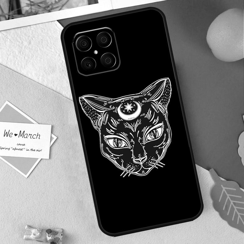 Witchcraft Witch Cat Case For Huawei P Smart 2019 2021 P20 P40 P30 Lite P50 Pro Nova 5T Honor X8 X9 50 70 Cover