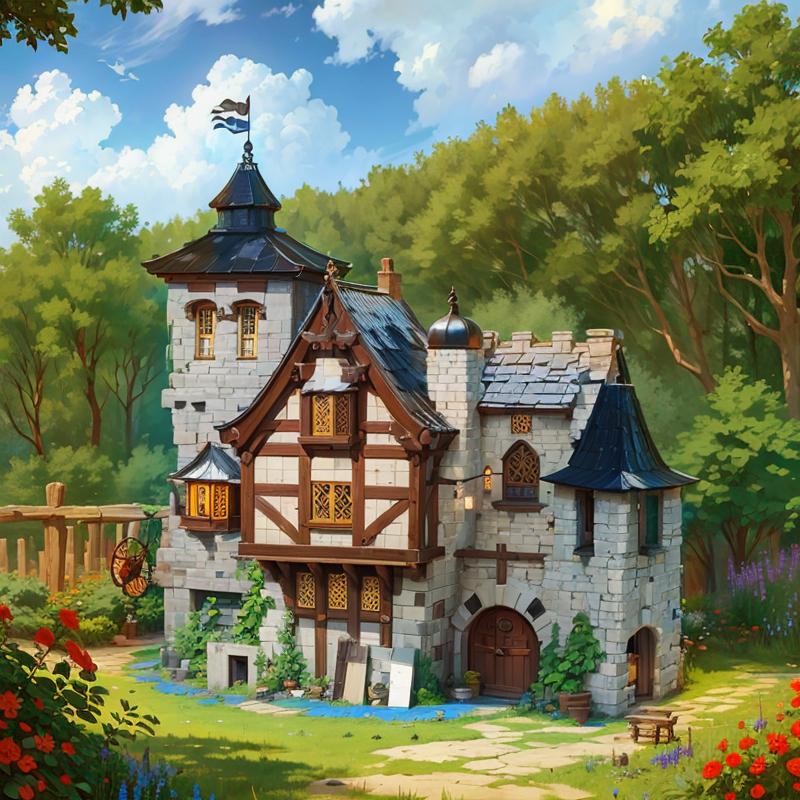 6640PCS Medieval Jungle Castle Building Blocks Forest Castle Model Bricks Desktop Decoration DIY Toys For Kids Holiday Gifts
