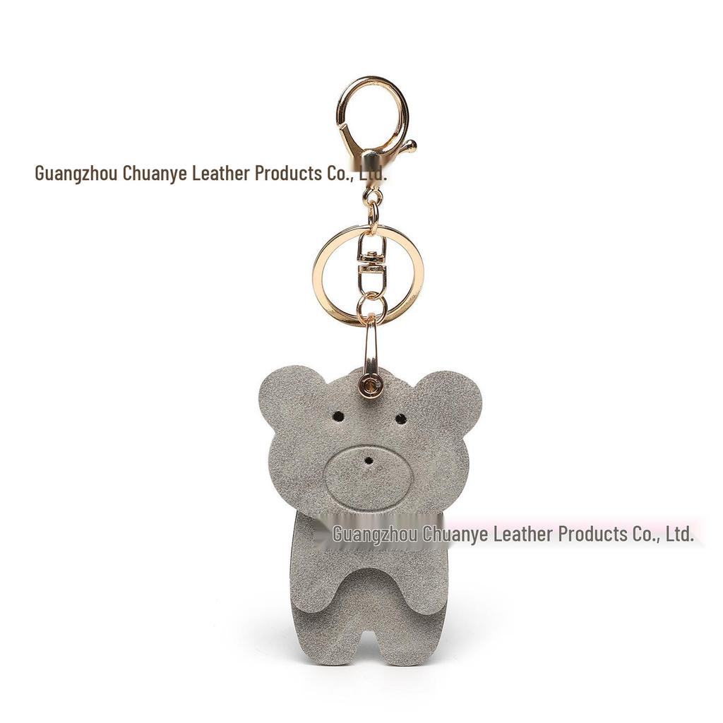 Adorável Chaveiro de Urso de Desenho Animado de Alto Valor Transfronteiriço - Lindo Pingente de Mochila de Couro PU de Alta Qualidade