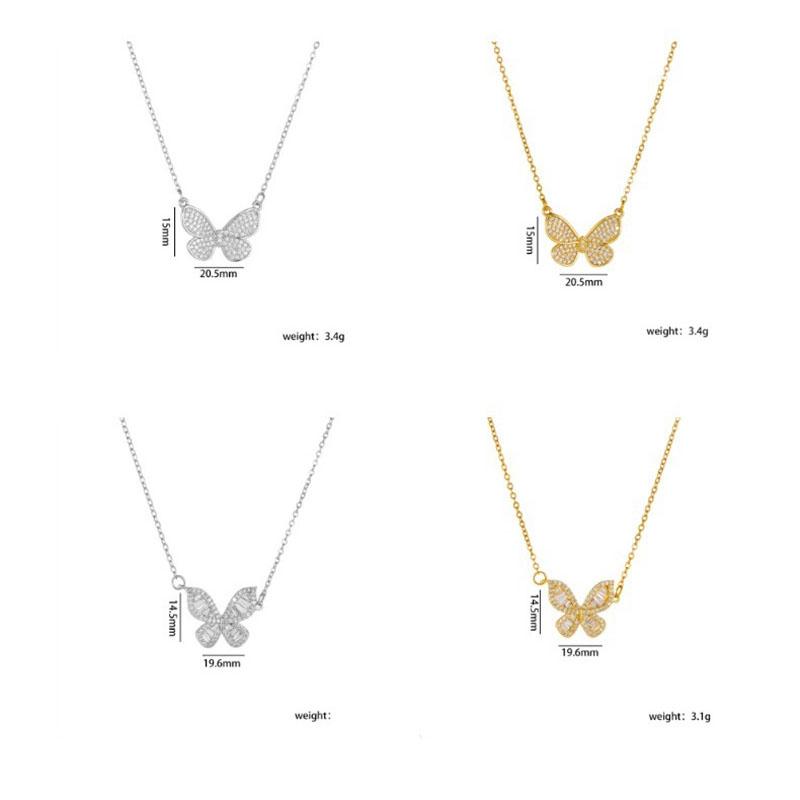 High Grade Butterfly Zircon Tassel Pendant Necklace Stainless Steel Fashion Geometric Choker Jewelry Party Gifts For Women Girls