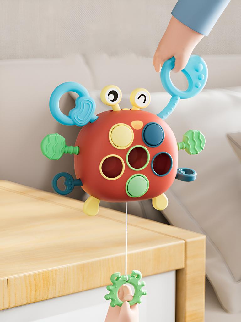 Baby Fun Cartoon Crab Lala Toy Whip Music Puzzle Early Education Toys a Variety of Play Can Be Pressed To Bite