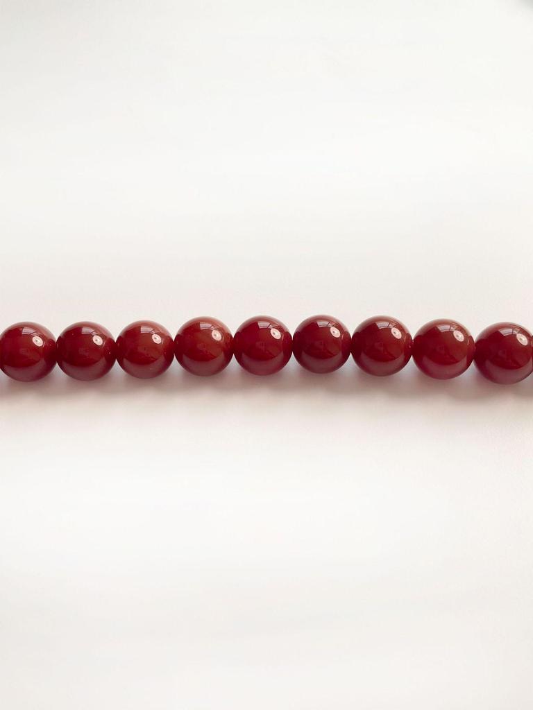 Jing Xi Ji Natural Red Agate Round Beads - DIY Jewelry Accessories
