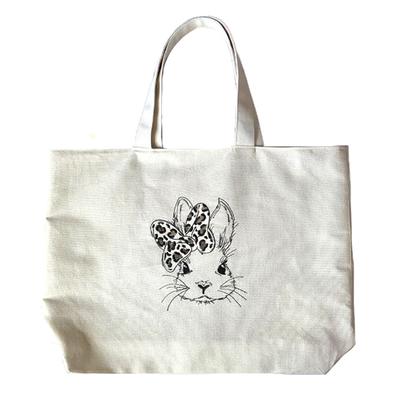 Nakışlı Shopper Çanta Kurdeleli Tavşan LB786 Bej (39681001)