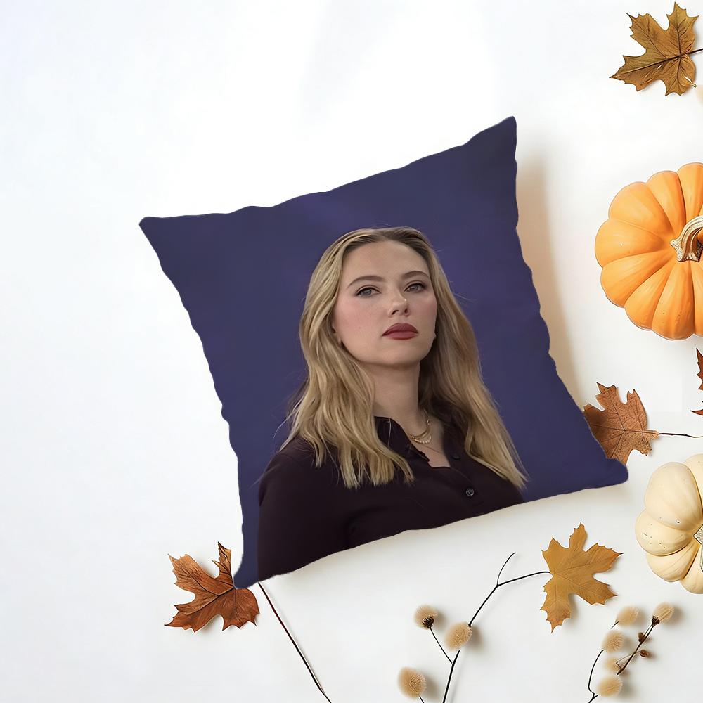 SScarlett Johansson Cushion Cover Washable Linen Pillowcase Soft  for Daily Sofa Bed Home Room Decor