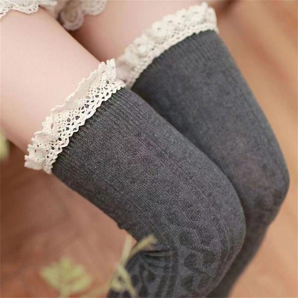 Lace Long Socks Japanese Style Stockings Fashion Thigh High Socks  Autumn Winter