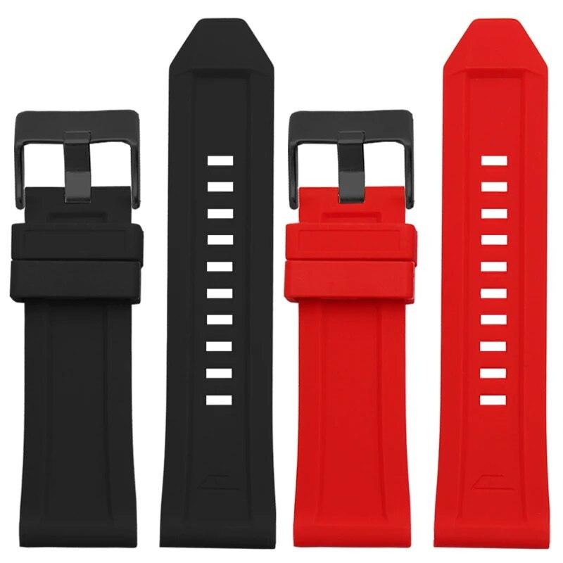 Silikon Kauçuk Bilezik Saat Kayışı 24mm 26mm 28mm dizel DZ4496 DZ4427 DZ4487 DZ4323 DZ4318 DZ4305 Erkek Saat Kayışı