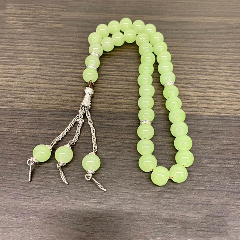 Kristall Gebetsperlen Quasten Handarmband Islamisch 33 Perlen Rosenkranz Armband Religiöser Schmuck Geschenk für Männer Frauen