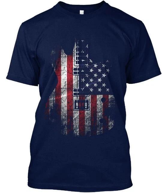 Guitar Usa Flag Patriotic 4th TTshirt Made in the USA Size S to 5XL S