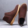 Fashion Korean Solid Color Cow Suede Ankle Boots for Men Fashion Casual Autumn New Designer Shoes Male Retro Big Size Chelsea Boots Man