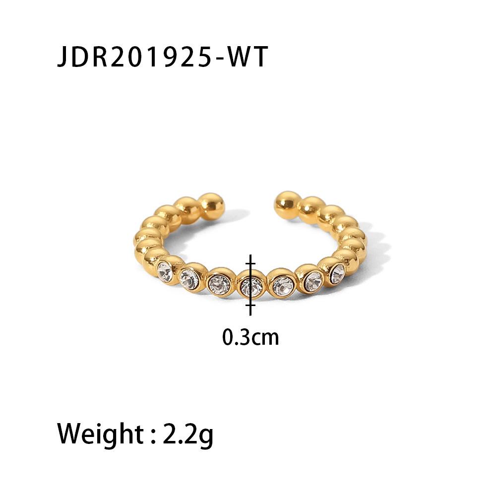 French Fine INS Wind Titanium Steel Ring 18K Gold Stainless Steel Inlaid Zircon Ring Fashion Versatile Jewelry