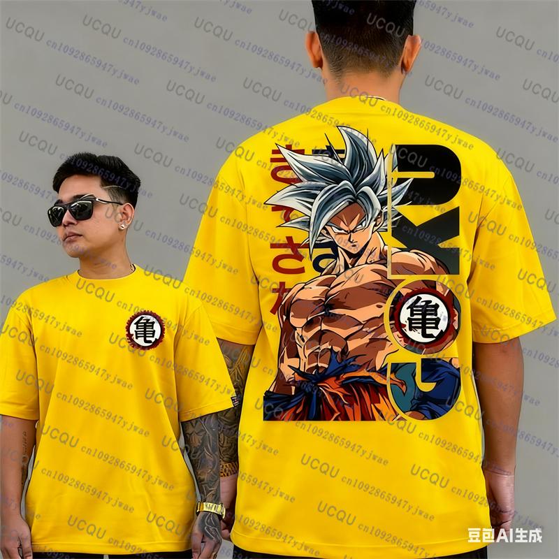 Goku Dragon Balls Anime Tees Men/Women Oversized Casual Cotton Tshirt Summer Sport Breathable Harajuku Bandai Cosplay Tshirt