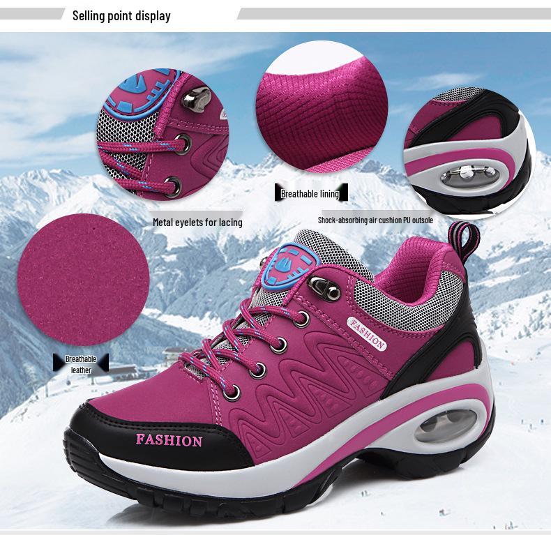 2026 Women's Breathable Shock-Absorbing Sports Shoes, Thick Sole, Height-Boosting Air Cushion, Fashionable Casual Travel Footwear.