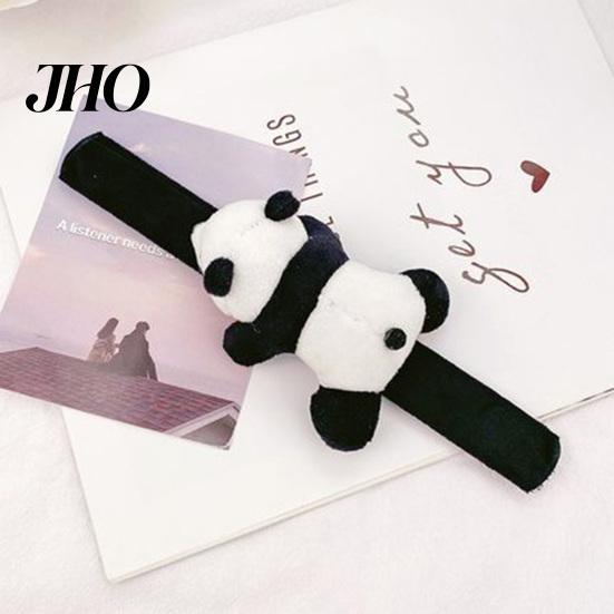 Silicone Slap Band Bracelet Cartoon Panda Doll Decor Color Matching Elastic Flexible Soft Plush Snap Couple Gift Wrist Decoration Wrapping