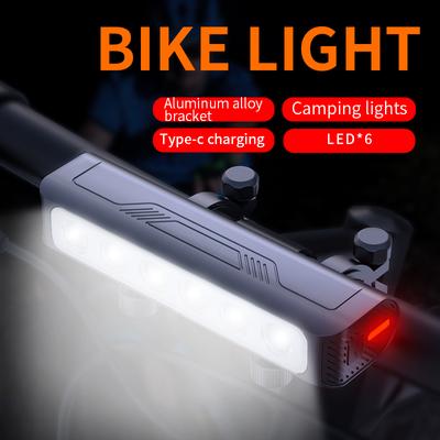 HC6 2000 Lumens Bicycle Headlight Rechargeable High-Intensity Flashlight Camping Riding Equipment Night Cycling Accessory for Mountain Bikes