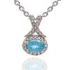 Natural Blue Apatite Gemstone 925 Sterling Silver Pendant Sky Apatite  Pendant