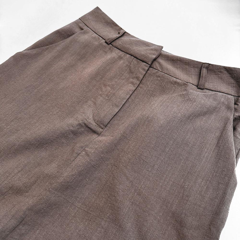 Mode Schlicht Sommer Berufstätige Damen Pendeln Reine Baumwolle Tasche Weste Langes Kleid Zweiteiliges Set Damenanzug