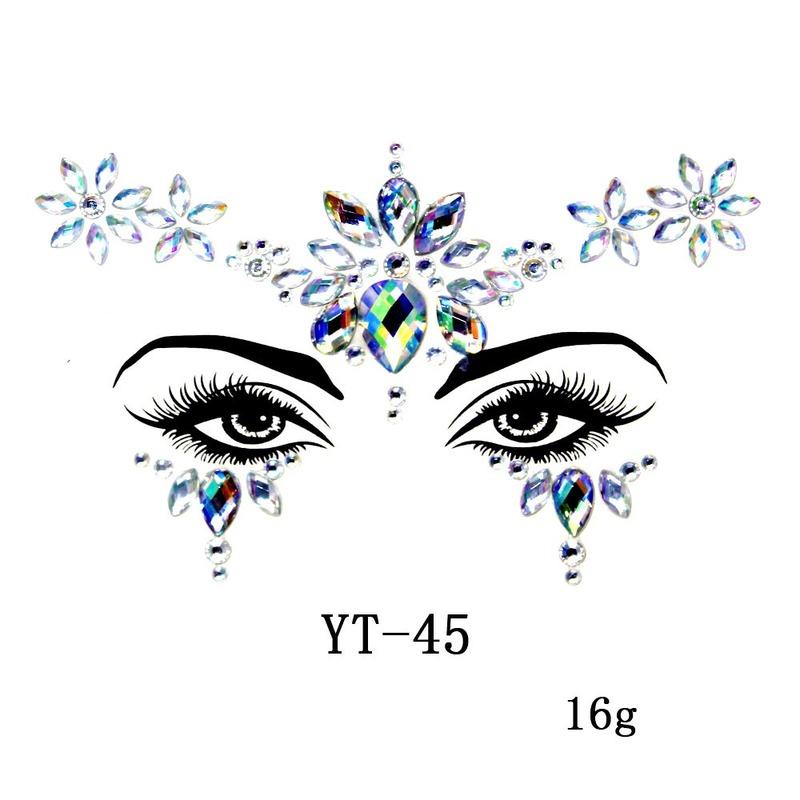 1Pcs 3D Crystal Face Stickers Decoration Face Eye Stickers Chest Sticke Glitter DIY Jewelry Festival Party Temporary Tattoo Stickers for Women