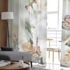 Gelbe Rosen und weiße Calla-Lilien, Schmetterlings-Blume, transparente Tüllvorhänge für Wohnzimmer, Küche, Dekor, Voile-Organza-Vorhang
