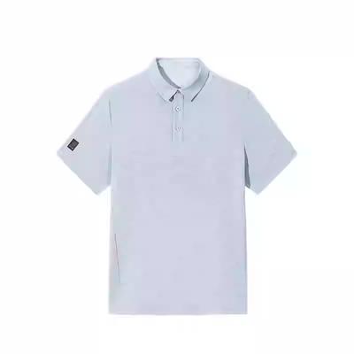 Comfortable Breathable Solid Color Versatile Short Sleeve Polo Shirt Men Tops Wing-Blue 952527120-7