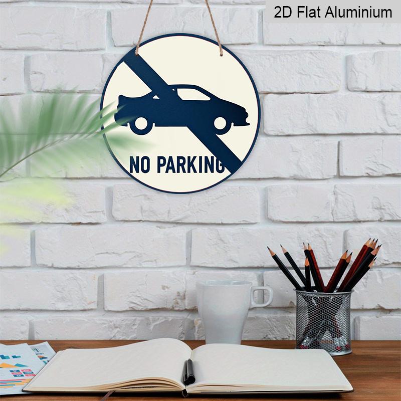 2D Flat 1pc, 8x8 In, No Parking Round Aluminum Metal Sign - Artistic Nature-Inspired Design with Tree Artwork, Vibrant Serene Decor for Living Room