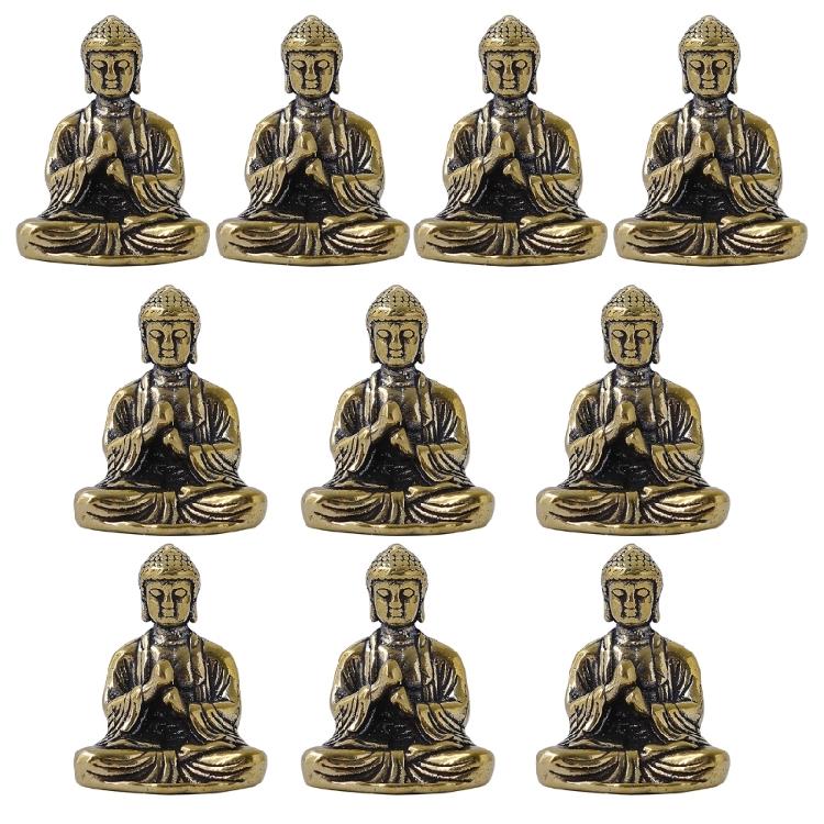 10pcs Shakyamuni Statue Sitting Buddhas Sculpture Eastern Culture Inspired Decor 1