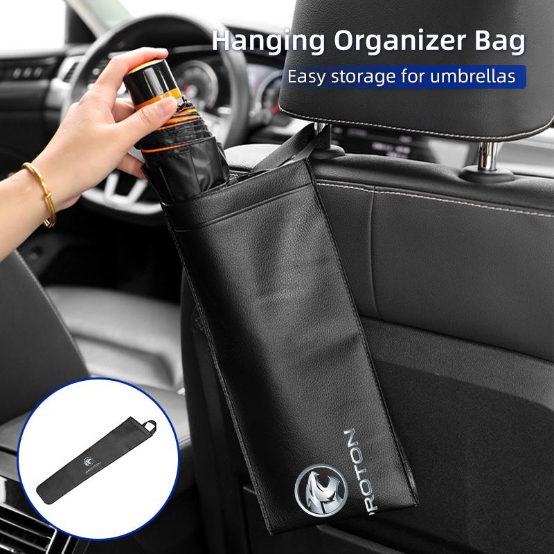 Car Waterproof Umbrella Storage Bag PU Leather Cover Sunshade Organizer Holder For Proton Exora Iriz R3 Wira Saga Satria Magma X