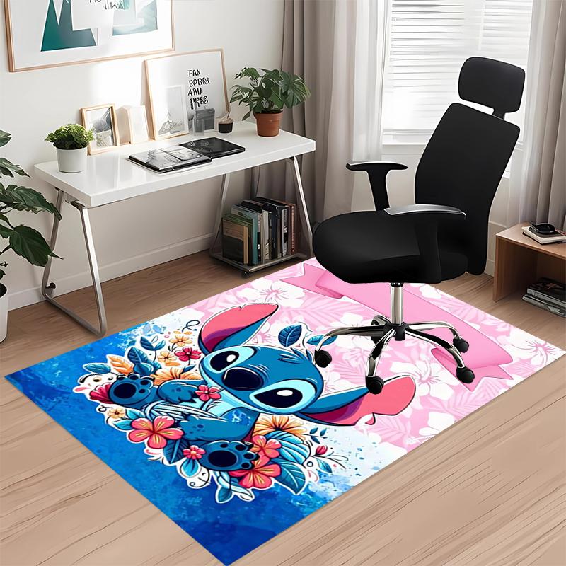 Stitch Printed Carpet, for Office Chair Living Room Bedroom Kitchen Room Decor Gifts.