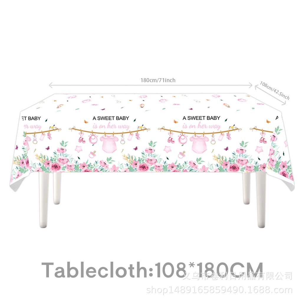 Rosa Taufe Themenparty Zubehör Babyparty Dekoration Party Geschirr Banner Tissue Arrangement Zubehör