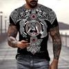 New Fashion Men Viking Tattoo Art T Shirt 3D Print T-shirts Short Sleeve Casual Tops