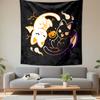 Halloween Cats with Pumpkin Design Patterned Tapestry Decorative Wall Hanging, Home Bedroom Living Room Decor