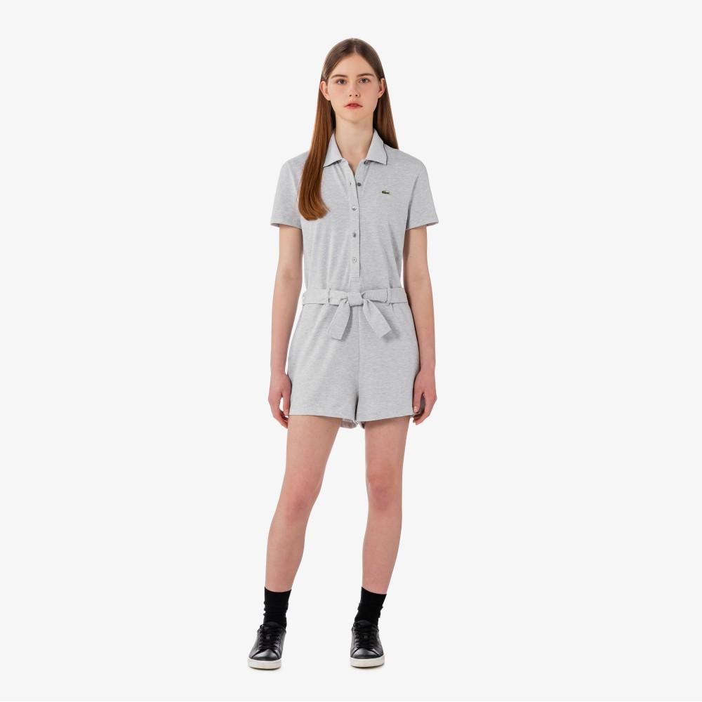Lacoste Women's Mini Pique Short Sleeve Jumpsuit EF1823-56GCCA