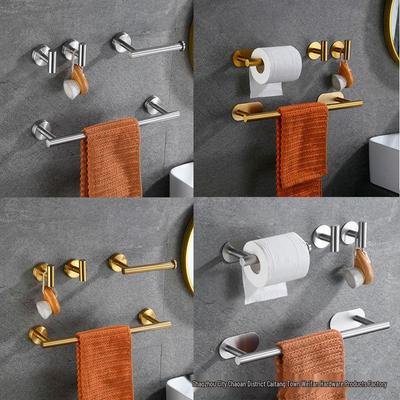 Set di Accessori da Bagno in Acciaio Inossidabile: Portasciugamano ad anello, Portasciugamano a mensola, Portasciugamano a barra e Portarotolo