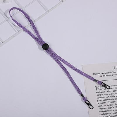 Flexibilní nastavitelný pásek na klobouk Odnímatelná větruodolná šňůrka pod bradu klobouku Šňůrka proti ztrátě s klipy Fialová