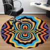 1pc Psychedelic Pattern Carpet, Round Non Slip Durable Large Size Office Carpet, Suitable for Office