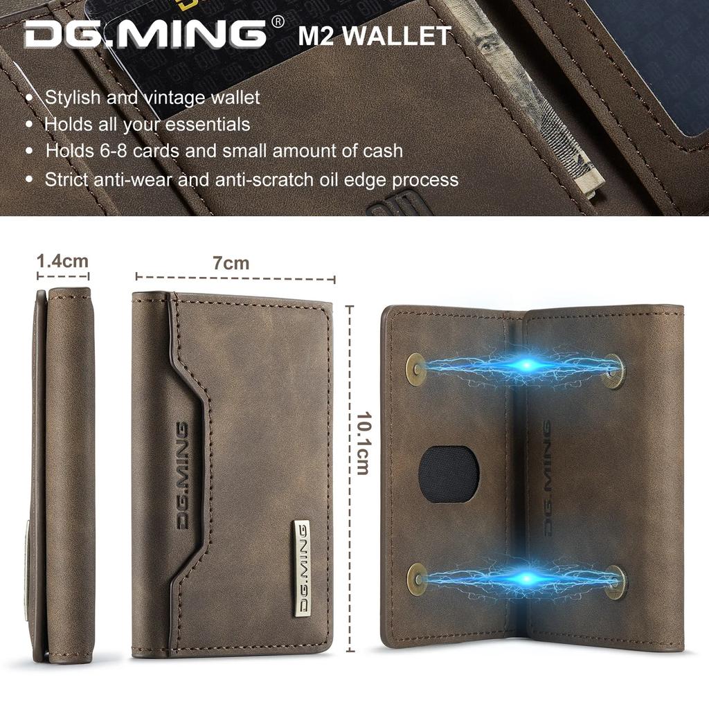 Detachable Magnetic Leather Wallet Case with Card Holder
