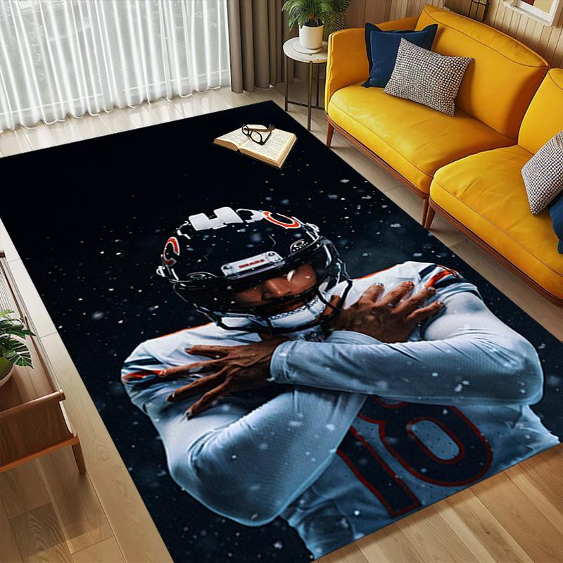 Football Player Living Room Nonslip Area Rug Soft Carpet For Bedroom Game Playroom Sofa Office Home Decor Doormat Christmas Gift C10244