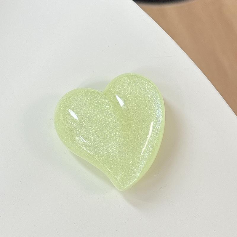 Glitter Solid Color Love Mobile Phone Airbag Bracket Back Sticker Retractable Lazy Support Frame Desktop Women'S Model