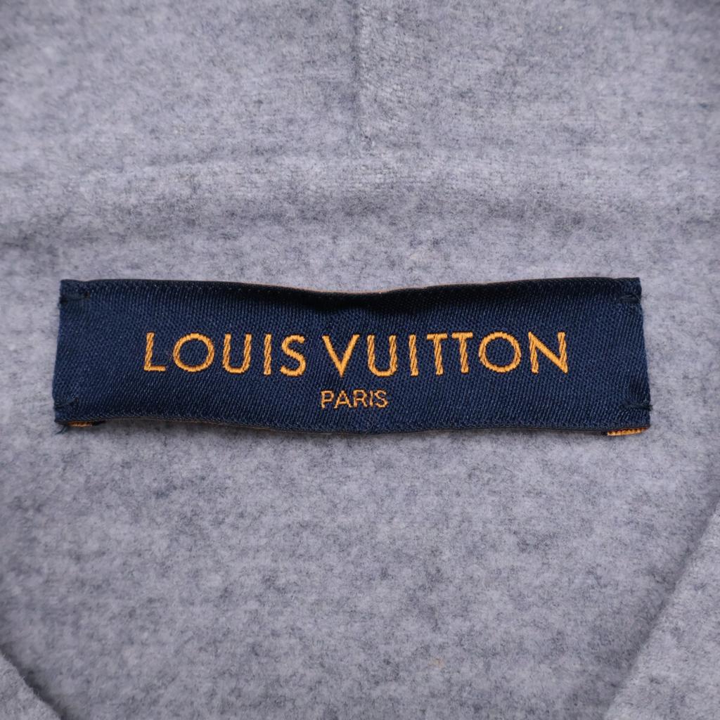 Louis Vuitton Authentischer Staples Edition Woll-Kaschmir Doubleface Hoodie Pullover mit Lederetikett (HHB68WOWC) Oberteile M grauGebraucht